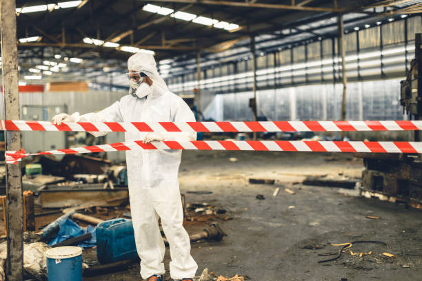 Professional Biohazard Cleanup technician working in Merrick, NY